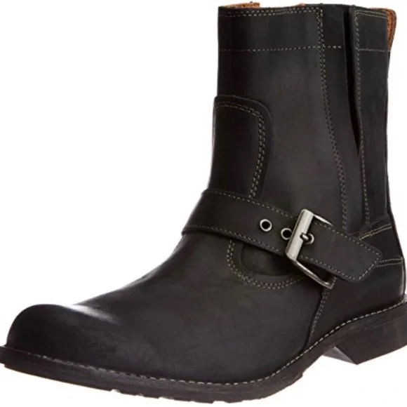 Timberland Earthkeepers 73182 Black Leather Engineer Harness Boots Men’s 10 NIB - Picture 1 of 12